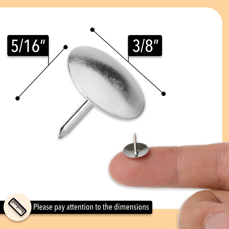 Mr. Pen Thumb Tack, Flat Push Pins, Silver Thumb Tacks,