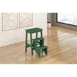 Pemberly Row Wood Folding 24.5" Step Stool - Equestrian Green Finish