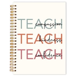Qabliqo Teacher Spiral Notebook Journal 5.5x8.3, Teach Compassion Kindness Confidence Notebooks for Note Taking, Teacher Appreciation Gifts for Women