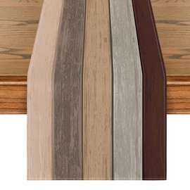 Artoid Mode Brown Planken Antique Old Rustic Wood Autumn Table Runner, Seasonal Kitchen Table Decoration, Indoor, Holiday, Party Decor, 40 x 140 cm