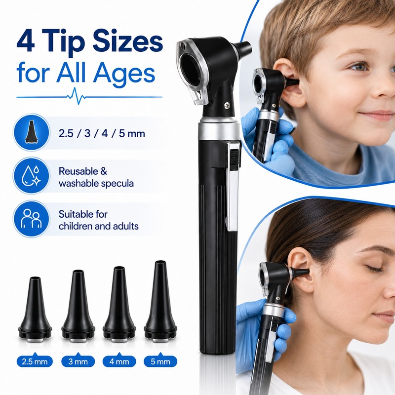 Ear Inspection Otoscope with LED Light – 3X Magnification Pocket
