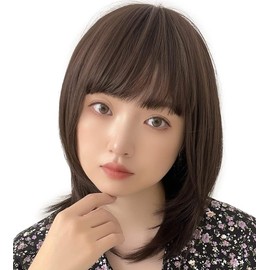 Bright Lala hf1420-CR Wig, Full Wig, Medium Wig, Inner Color, Black Hair, Straight