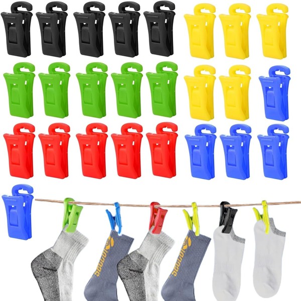 GXGM 25 Pack Washing Machine and Dryer Sock Clips with