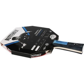 Butterfly Dimitrij Ovtcharov Sapphire Table Tennis Bat, Eva Technology, ITTF Certified Addoy Rubber 1.5 mm Sponge, for Technical Players, Black/Blue
