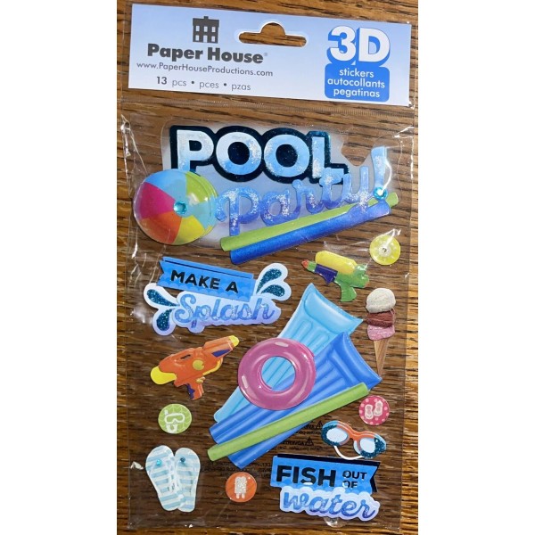 Paper House Pool Party Toy Floating Tubes Splash Fish In