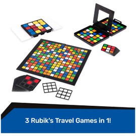 Rubik's Pack & Go, Paquete de 3 Juegos Race Flip Capture 2 Jugadores Secuencia Juegos de Mesa 3D, Rompecabezas de Viaje, Juego de Regalo, para Adultos y niños a Partir de 7 años