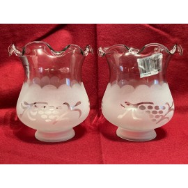 Westinghouse Pair of Westinghouse Frosted etched grape Glass Shade, 4-1/4"D X 4-7/8"H New