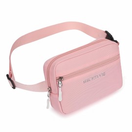 MICHTUNE Everywhere Belt Bag,Nylon Cross Body Fanny Pack for Women Men,Waterproof Fashion Waist Packs,Crossbody Bags with Adjustable Strap (Pink)