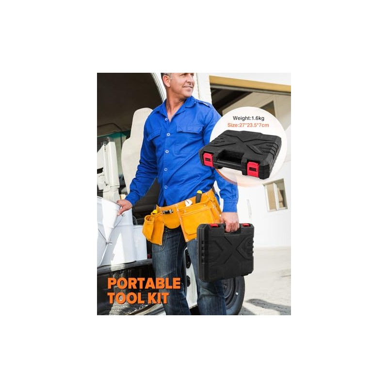 19pcs Household DIY Tool Set, Basic Tools for Home, Office,
