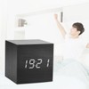 Walfront Digital Alarm Clock Wooden Alarm Clock LED Clock Light