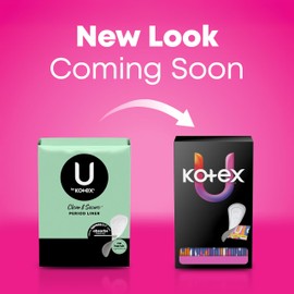 U by Kotex Panty Liners, Clean & Secure, Light Absorbency, Long Length, 96 Count (Packaging May Vary)