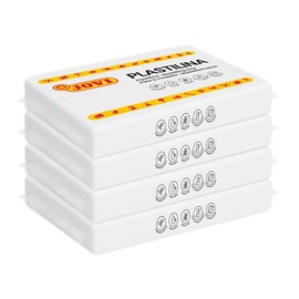 Jovi - Modeling Clay, White, 3 Pounds Total, 4 Non-Drying Bars, 0.77 lb Each, Arts and Crafts, Non-Toxic and Gluten Free Plasticine