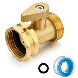 SIGURANTA Garden Hose Shut Off Valve, 3/4 Inch Solid Brass Garden Hose Shut Off Hose Ball Valve (1 Set)
