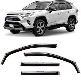 CLIM ART CLIM ART in-Channel Incredibly Durable Rain Guards for Toyota RAV4 2019-2025, Original Window Deflectors, Vent Deflector, Vent Window Visors, Dark Smoke Car Accessories, 4pcs - 619152