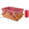 Bekith Picnic Basket Natural Split Shopping Storage Basket Woven Hamper