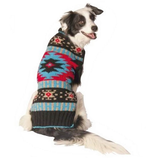 Chilly Dog Black Southwest Dog Sweater, XX-Large