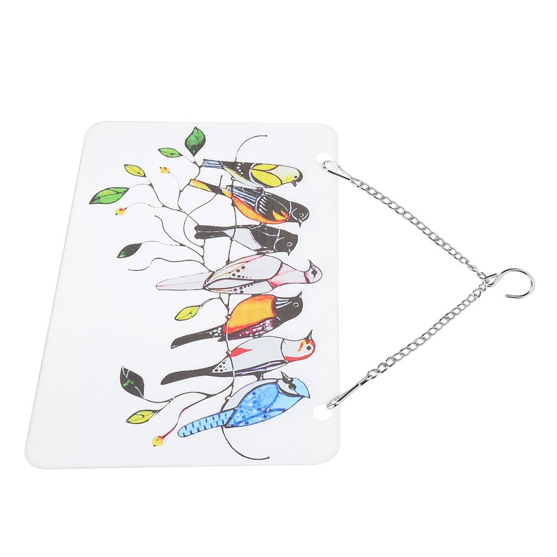 Birds On A Wire Ornament Glass Window Panel Suncatcher Hangings