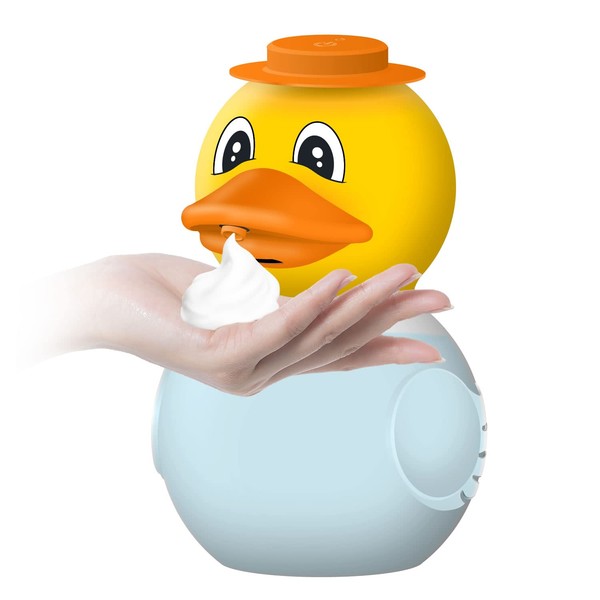 PolyGens 5-Level Adjustment Automatic Soap Dispenser,15oz Cartoon Duck Rechargeable Automatic