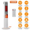 1500W Oscillating Ceramic Tower Space Heater 3D Flame Portable Electric