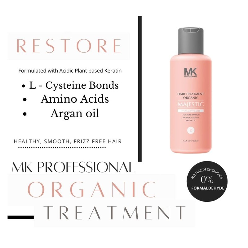 MAJESTIC KERATIN Protein Hair Treatment Organic 125ml(4oz) Formaldehyde Free