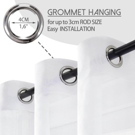 MRTREES Net Curtains for Windows, White Voile Curtains Eyelet for Bedroom Living Room, Soft and Lightweight 2 Panels 137x213 CM 54x84 Inch, White