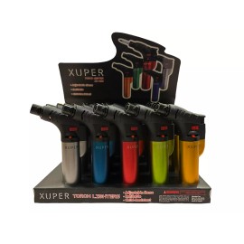 Xuper Torch Lighter XU-49M Adjustable Flame F/ Size Metallic w/ Colors lot of 20
