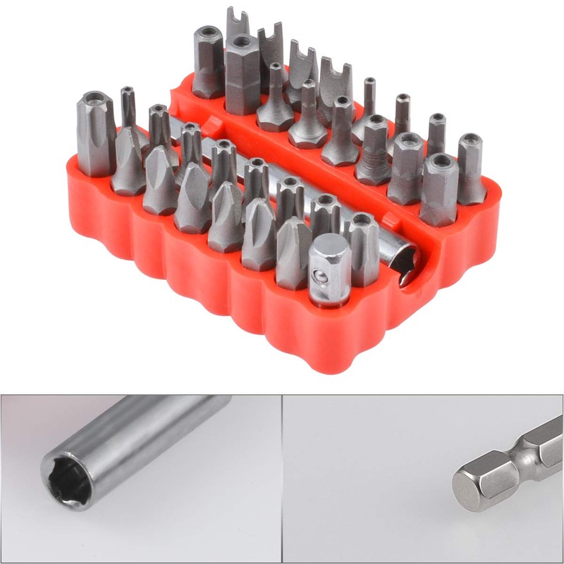 KATUR 33Pcs Tamper Proof Security Screw Hex Bit Head Set,
