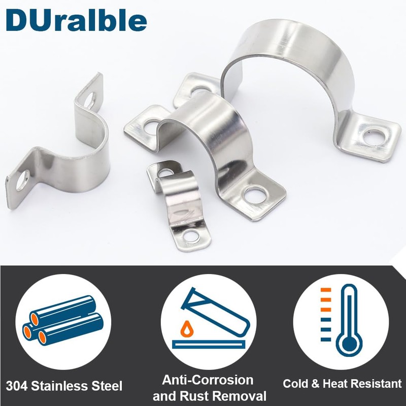 FamlTol 2 Inch Conduit Clamps Two Hole Metal Clamp Stainless