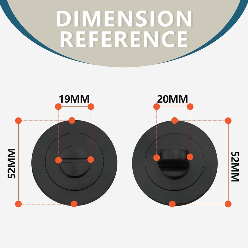 Bwintech 1 Pair 52MM Matt Black Bathroom Escutcheon Polished Nickel