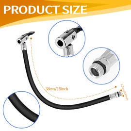 Trinkrittey 38cm Reifenfüllschlauch Lang Reifenfüller Autoreifen Luftfüllschlauch Ventilverlängerung Set für Auto Motorrad Fahrrad Motorrad Kompressor zum Aufpumpen Von Autoreifen