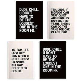 Funny Quotes Lined Journals for Men, 4 Pcs A5(8.26x5.7inch) College Ruled Journaling Notebooks, Work Notebook Travel Journal for Men, Meeting Notebook for Work Study Diary 1