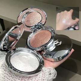 Resaltador de luz de luna blanca – Brillo de diamante impermeable para rostro y cuerpo | Acabado metálico helado con brillo ultrafino | Brillo de larg