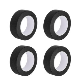 QUARKZMAN 4 Stück 0,8 Zoll breite 14 Yards schwarzes Abdeckband Malerband Rollen für Zuhause Büro Gewerbliche Auftragnehmer Sauberes Tropfenfreies Malen Breites Krepppapier