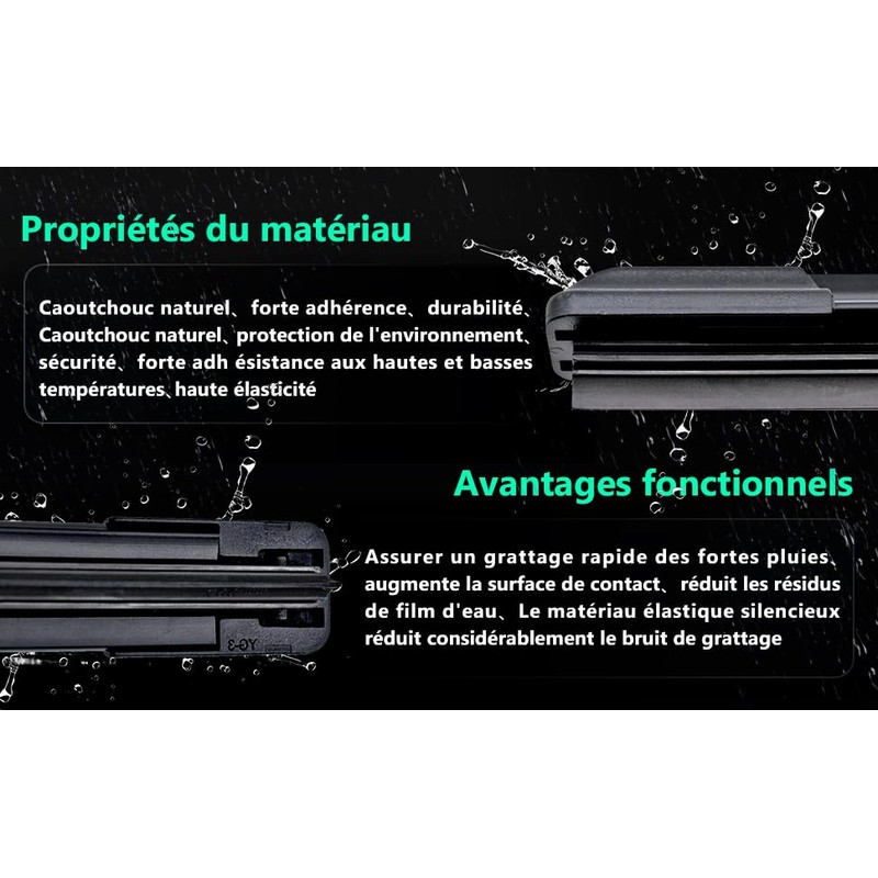 TXDinfoz professionel Windshield Wiper Blades nature rubber 26" + 14"