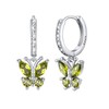 Silvercute Dangly Earrings Womens Peridot August Birthstone Butterfly Dangle Earrings