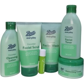 Boots Cucumber facial skin care 5 pcs bundle With Free Aloe Vera Lip Balm
