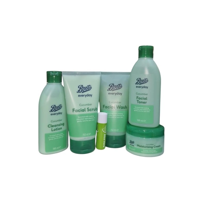 Boots Cucumber facial skin care 5 pcs bundle With Free