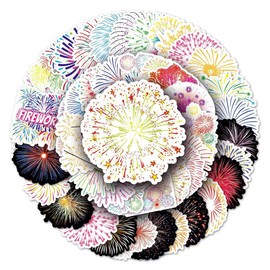 Fireworks Stickers |50Pcs Fireworks Waterproof Vinyl Decals for Water Bottles Laptop Luggage Cup Computer Mobile Phone Skateboard