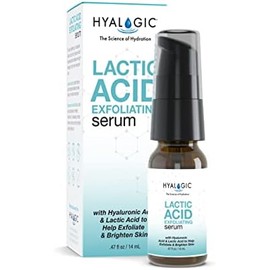 Hyalogic Lactic Acid Serum 0.47oz - Spa Grade Exfoliating Face LA, Hyaluronic Acid HA and Alpha Hydroxy Acid (AHA) Face Exfoliant - 0.47 Fl Oz / 14ml