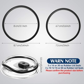 Patelai 6 Pack 30 oz and 20 oz Rubber Seal Replacement Gasket for Lid Leak-proof O Ring Replacement for 10, 12, 14, 16, 20 or 30 oz for Insulated Stainless Steel Tumbler (Black)