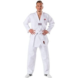 Taekwondo Suit Uniform Gi Kit with Belt by Athletics Gear | Polyester Cotton Blend, Light Weight, Taekwondo Suits for Kids, Men & Women (0000/100 cm)