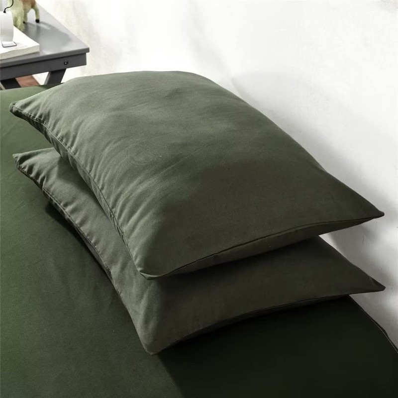 Ruccit Pillowcases 2 Pack Army Green Pillowcases Soft Brushed Microfiber