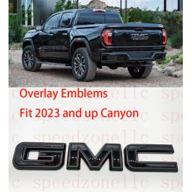 Auto Rear Tailgate GMC Matte Black OVERLAY Emblem Badge Fit 2023+ GMC Canyon