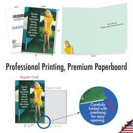 NobleWorks Assortment Pack of 3 Funny Administrative Professionals Day Greeting Cards (Co-Worker) with Envelopes (3 Designs, 1 Each), For Women, Working Women VC8458APG-C1x3