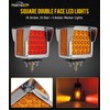 Partsam Pair Truck Trailer 52 LED Red/Amber Square Double Face