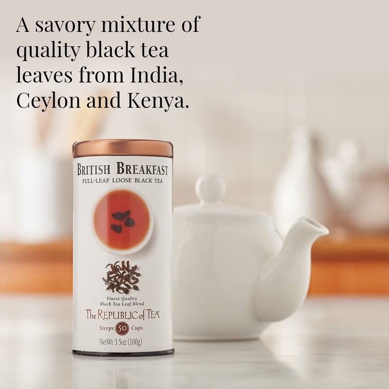 The Republic of Tea British Breakfast Black Full-Leaf Loose Tea,