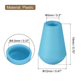 QUARKZMAN 20 Pieces Bell End Stoppers Plastic Cord Rope End Lock Rope Clasps Toggle Clip with Lid for Drawstring Lanyard Backpack Blue, blue