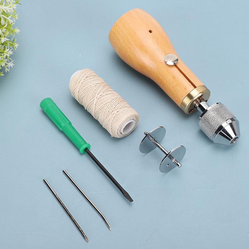 Stitching Awl Kit Non-Slip Handle DIY Leather Fabric Hand Craft
