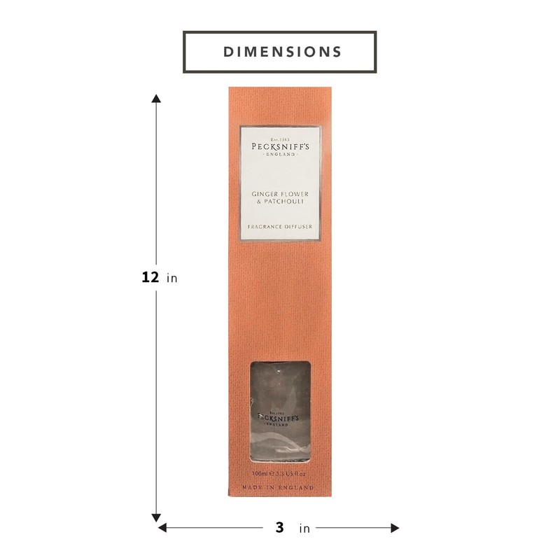 Pecksniffs Classic 200ml Reed Diffuser Set | Luxurious Gingerflower &