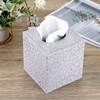 BTSKY Square PU Leather Tissue Box Cover - Stylish Cube